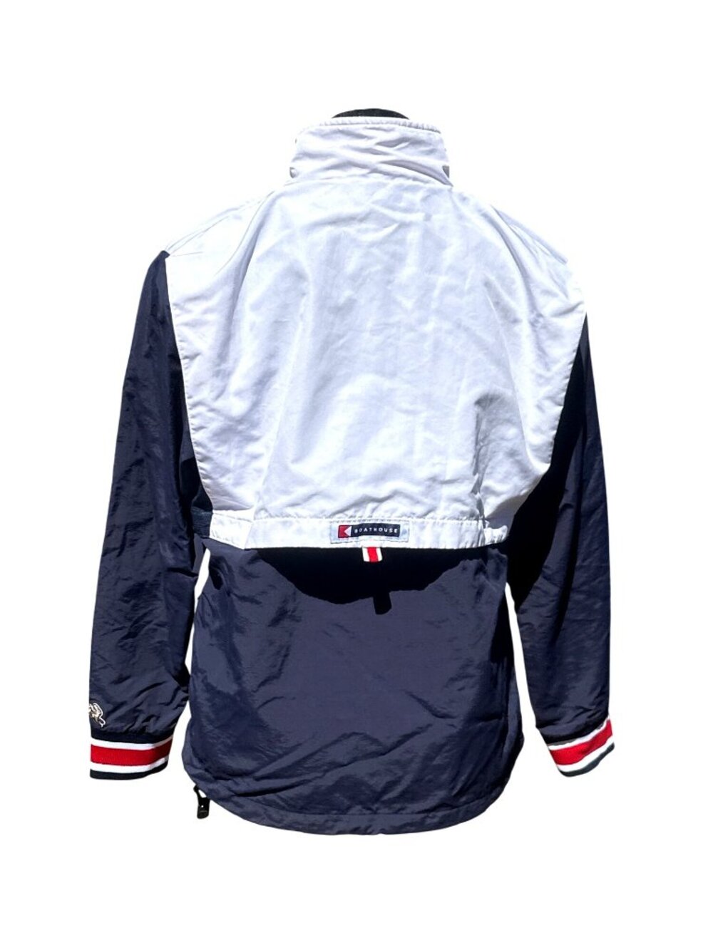 Boathouse Large Tracksmith Navy White Half Zip Rowing Pullover Retro Cuffs Prep - Picture 3 of 11